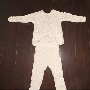 Zara Cream Knit Baby Sweater and Pants Set